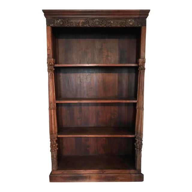 Floral Carved Indian Bookshelf Chairish