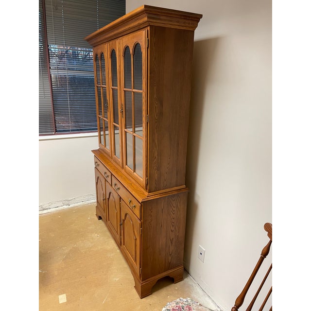 1980s Hitchcock Early American Style Buffet With China Top Chairish