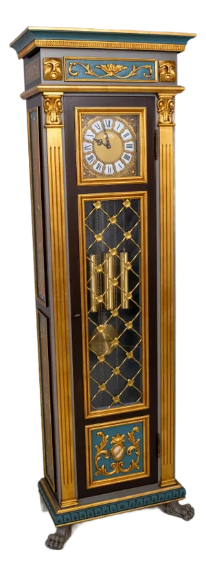 Italian Polychrome Paint Decorated Grandfather Clock