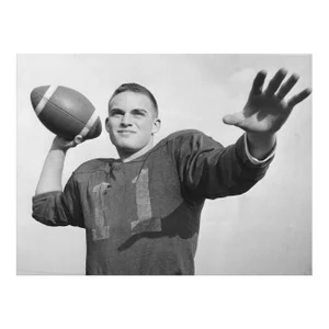 1956 Football Quarterback Black and White Photograph