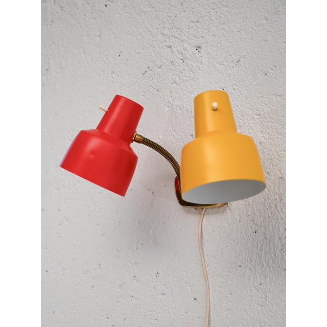 Scandinavian 2-Tone Metal Wall Lamp, 1960s, Set of 2 For Sale - Image 3 of 7