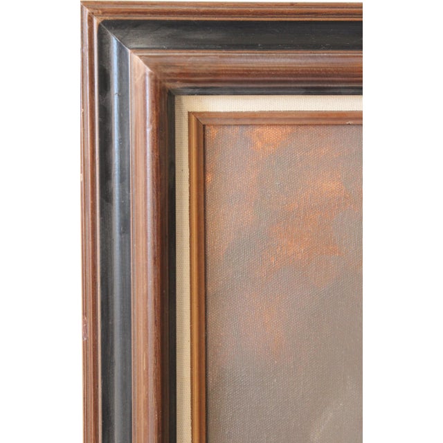 Signed MCM Male Oil on Canvas Painting For Sale - Image 4 of 5