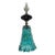 Art Glass Aqua Black Pendant Light For Sale