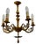 Rococo Style Gilded Brass 5-Branch Chandelier, 1910s For Sale