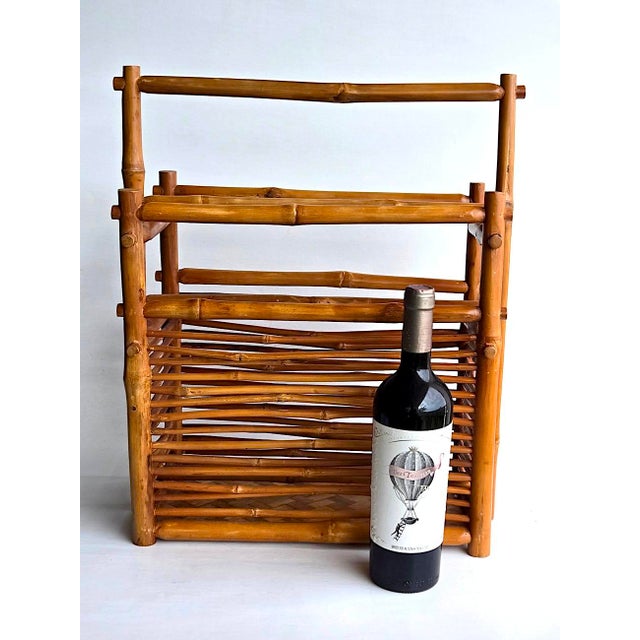 Wood 1960s Paul Frankl Style Bamboo Magazine Rack For Sale - Image 7 of 10