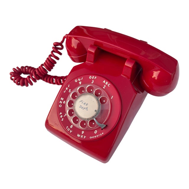 1970s Red Rotary Phone For Sale