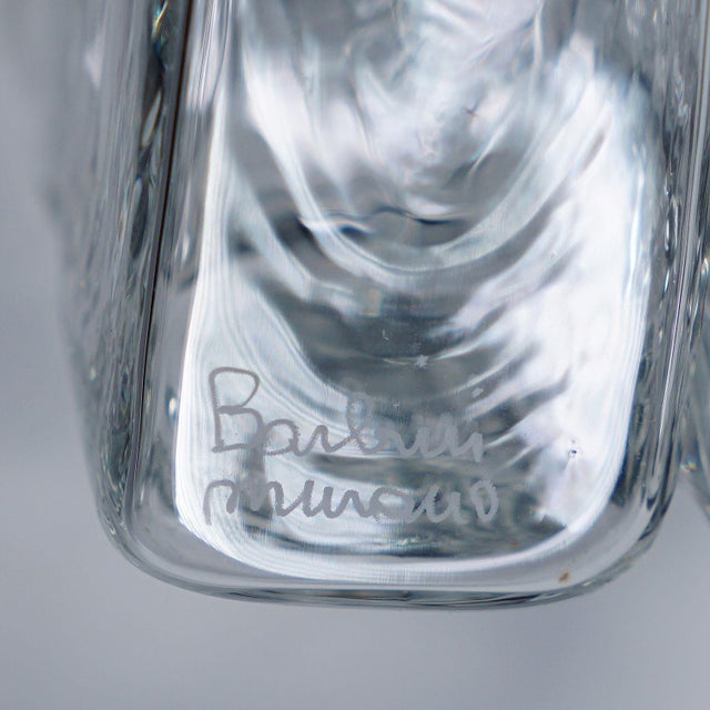 Glass Alfredo Barbini Murano Art Glass Vase 1971 For Sale - Image 7 of 8