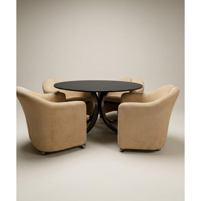 T69 Table by Osvaldo Borsani and Four Wheeled Chairs by Eugenio Gerli for Tecno, 1960s, Set of 5 For Sale - Image 17 of 17