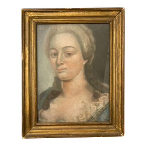 French 18th Century Pastel Drawing Portrait of a Lady