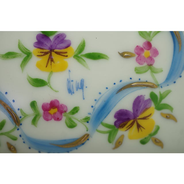 Limoges France Floral Ribbon Swags Decoree a La Main Paris Trinket Pill Box 3" For Sale - Image 12 of 14