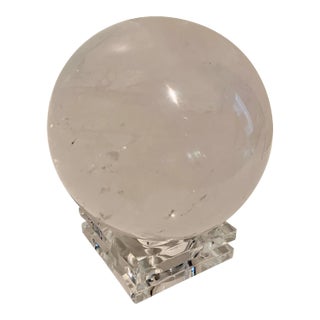 Rock Crystal Ball on Stand Paper Weight For Sale