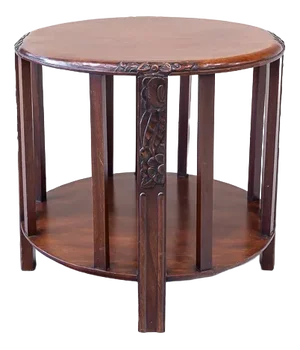 Red Deco Mahogany Side Table, France, 1930s