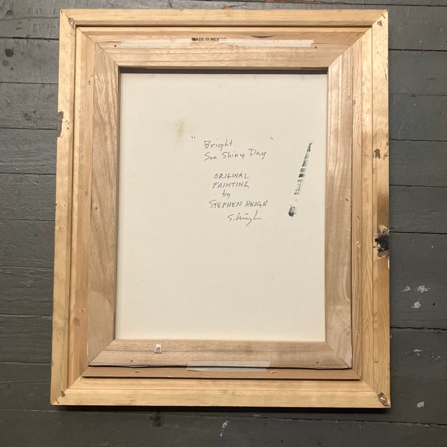Contemporary Original Stephen Heigh Abstract Painting “Bright Sun Shiny Day” Vintage Frame For Sale - Image 4 of 4