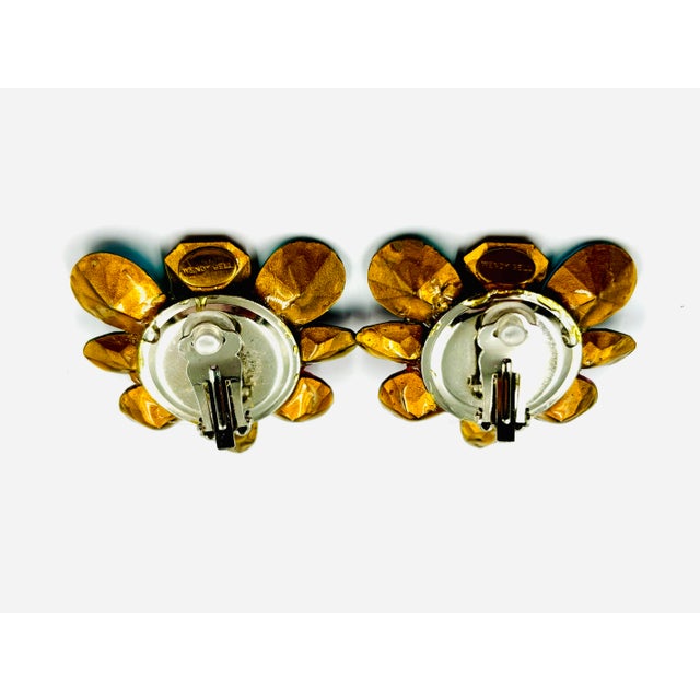 Contemporary Wendy Gell 80s One of a Kind Runway Crystal Gem Earrings For Sale - Image 3 of 11