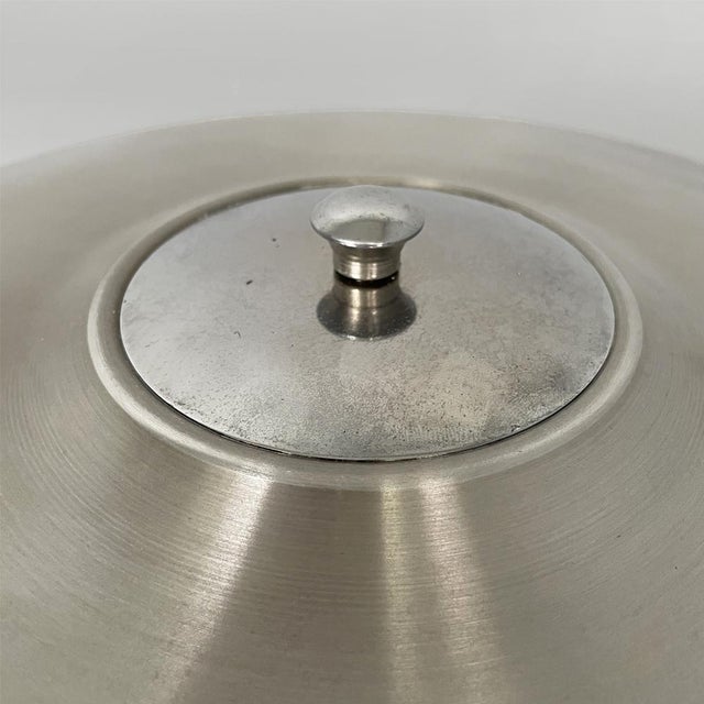Metal Italian Art Deco Table Lamp in Aluminum and Opaline Glass, 1940s For Sale - Image 7 of 18