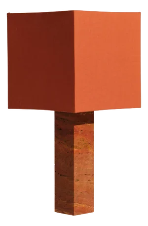 Red Travertine Large Roma 1 Square Table Lamp by Nassi
