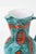 Ceramic Vintage Abstract Ceramic Pitcher With Handle Turquoise, Teal Turquoise, Orange, White, Italy For Sale - Image 7 of 9