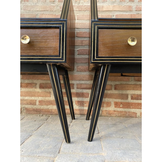 Metal Mid-Century Italian Glass Nightstands, 1960s, Set of 2 For Sale - Image 7 of 18