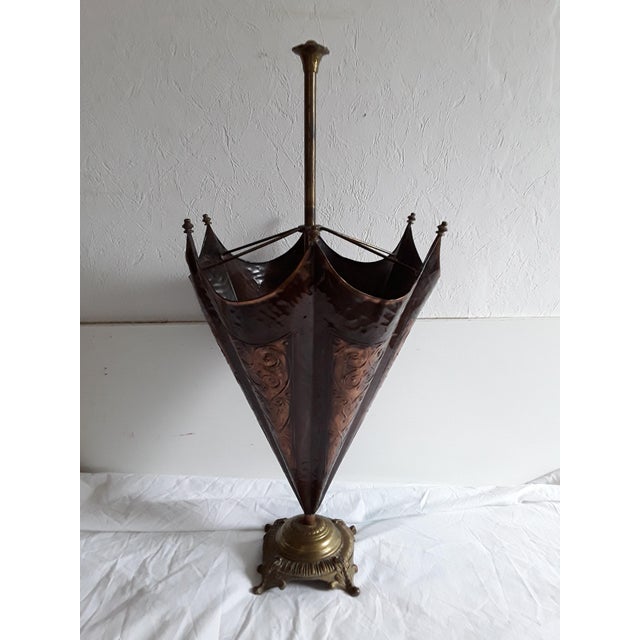 Vintage German Bronze, Brass and Copper Umbrella Stand, 1960s, in Good conditions. Designed 1960 to 1969
