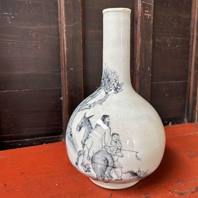 Ikebana Flower Vase with Horseman, Japan, 1920s For Sale - Image 9 of 15