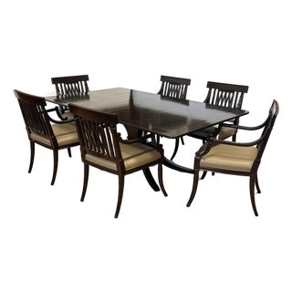 Rose Tarlow Pickwick Table + Set of Six Pope Arm Chairs, Set For Sale