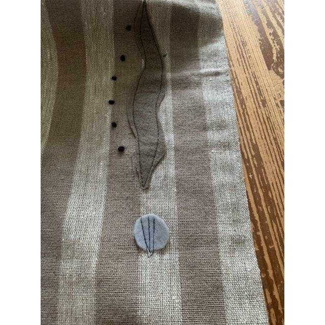 Table Runner With Appliqué and Hand French Knots For Sale In New York - Image 6 of 7