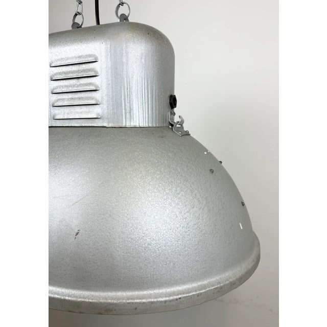 Metal Large Oval Industrial Polish Factory Pendant Lamp from Predom Mesko, 1960s For Sale - Image 7 of 13