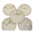 Minimalism Retro Painted Floral Porcelain Plate - Set of 5 For Sale