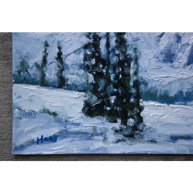 Mt. Rainier from Paradise in Winter. 8x16 on linen panel Signed: Haas Does not come framed. Frames shown are for sample only.