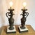 Antique French Bronze Ewer Converted Oil Lamps With Crystal Tops - A Pair For Sale - Image 10 of 11