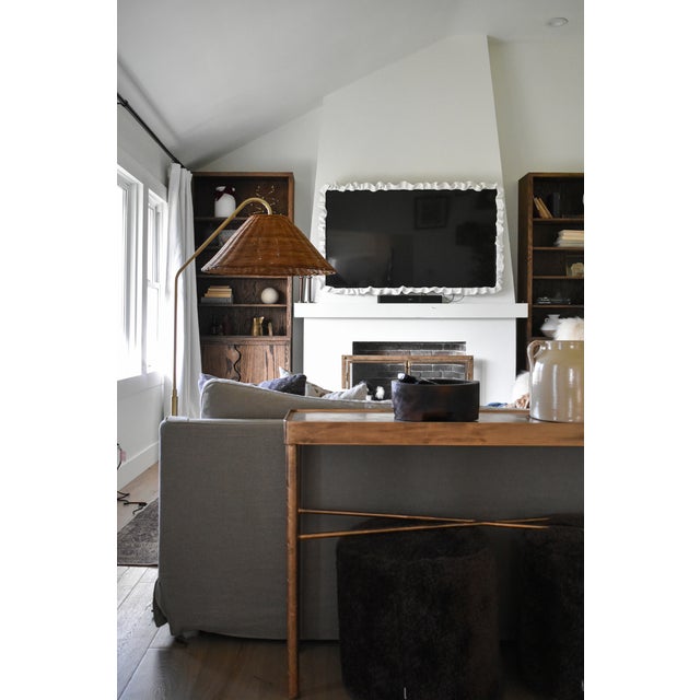 2020s Mitzi Lauren 19.5 in. 1 Light Floor Lamp in Aged Brass and Texture Black Finish For Sale - Image 5 of 15