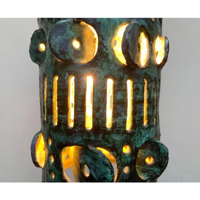 Blue Mid-Century Ceramic Pendant Lamp, 1960s For Sale - Image 8 of 18