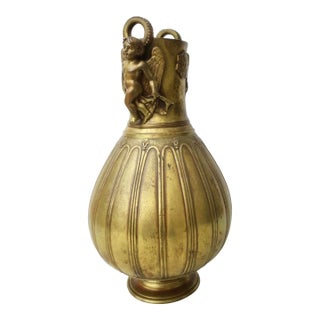 Grand Tour Bronze Vessel With Double Eros Late 19th For Sale