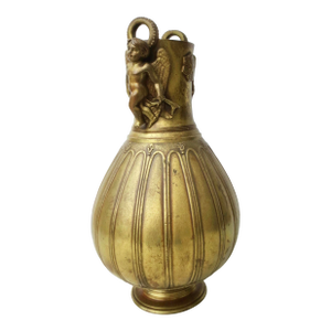 Grand Tour Bronze Vessel With Double Eros Late 19th