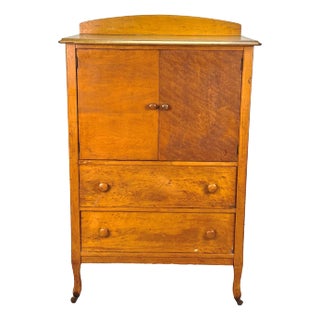 Antique Farmhouse Birds Eye Maple Bonnet Gentleman's Chest Dresser For Sale