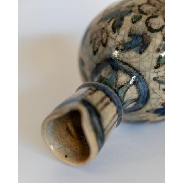 Small Hand-Painted Ceramic Vase with Floral Pattern and Handle, 18th Century For Sale - Image 9 of 11
