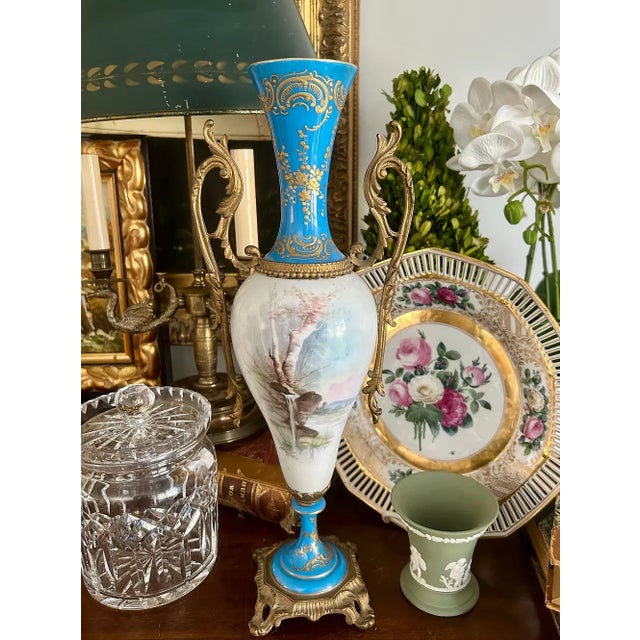 Late 19th Century Antique Sevres Style Porcelain Vase For Sale - Image 5 of 8