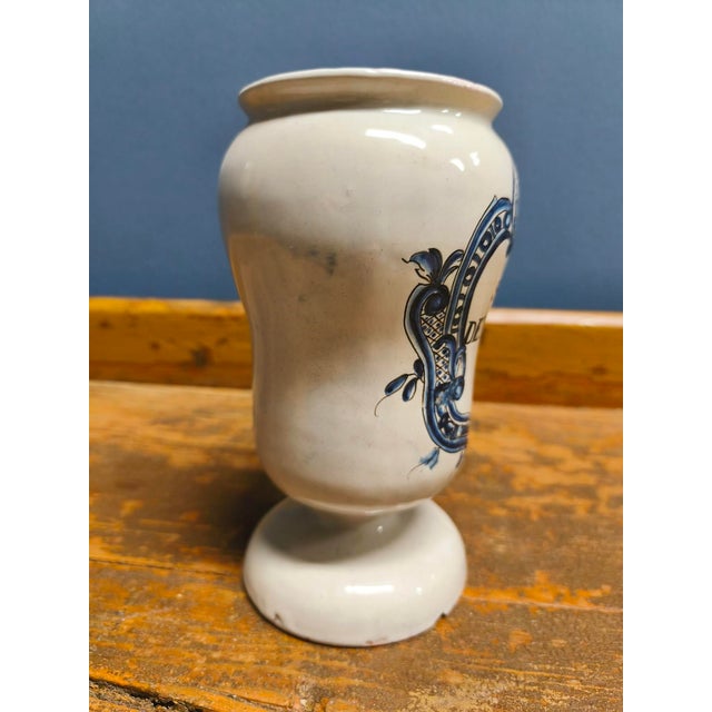 Ceramic Apothecary Jar with Latin Inscription, 18th Century-Early 19th Century For Sale - Image 9 of 17