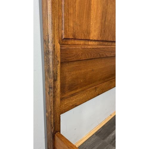 Vintage French Louis Style Oak Double Bed Frame with Carved Headboard For Sale - Image 14 of 16