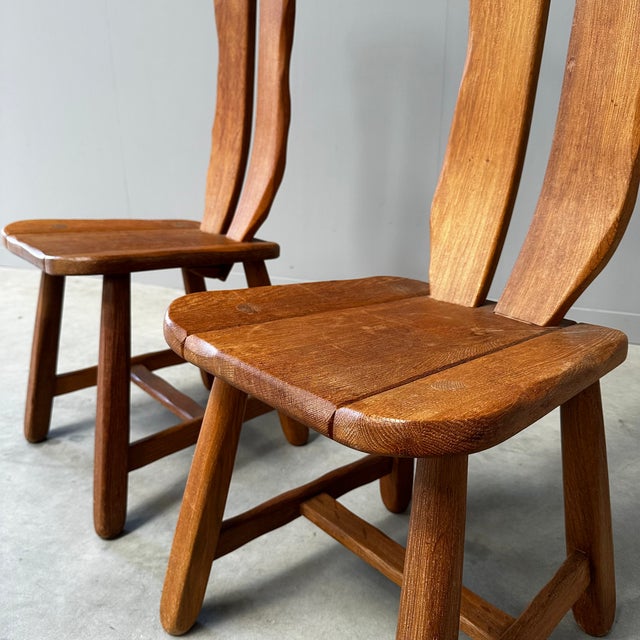 Wood Vintage Dining Chairs by De Puydt, Belgium, 1960s, Set of 2 For Sale - Image 7 of 8