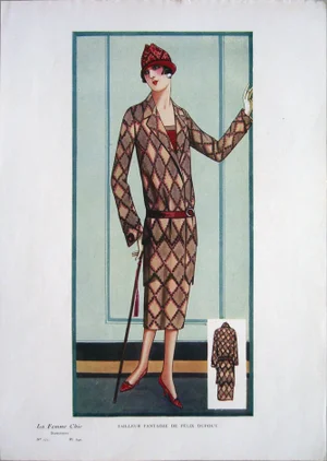 1920s Vintage Paris, La Femme Chic, Tailleur Fantaisie De Felix Dupouy, Print