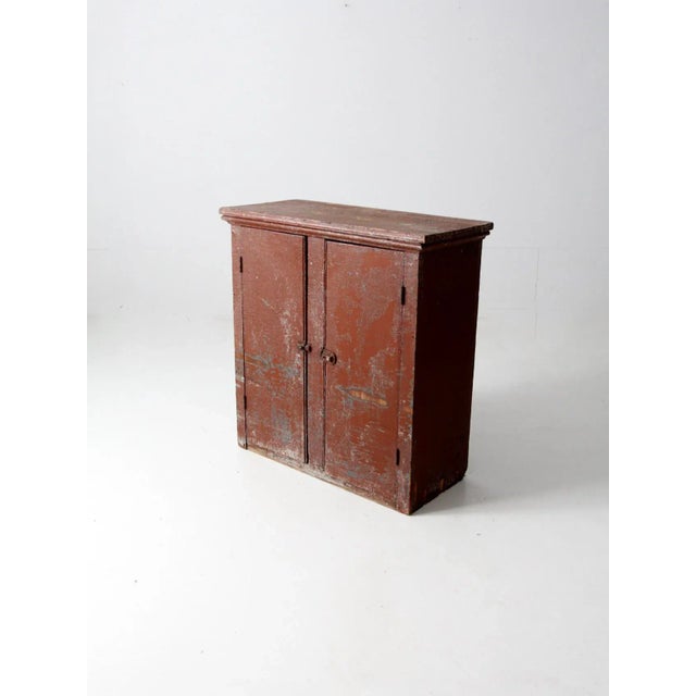 Farmhouse Antique Primitive Cupboard Tabletop Cabinet For Sale - Image 3 of 11