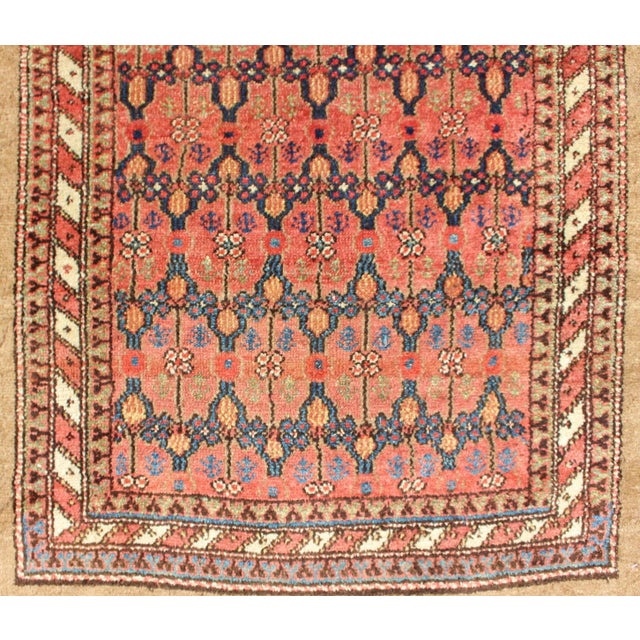 Antique Persian Malayer Runner With Soft Blue and Apricot 3'3 X 13'3 For Sale - Image 9 of 15