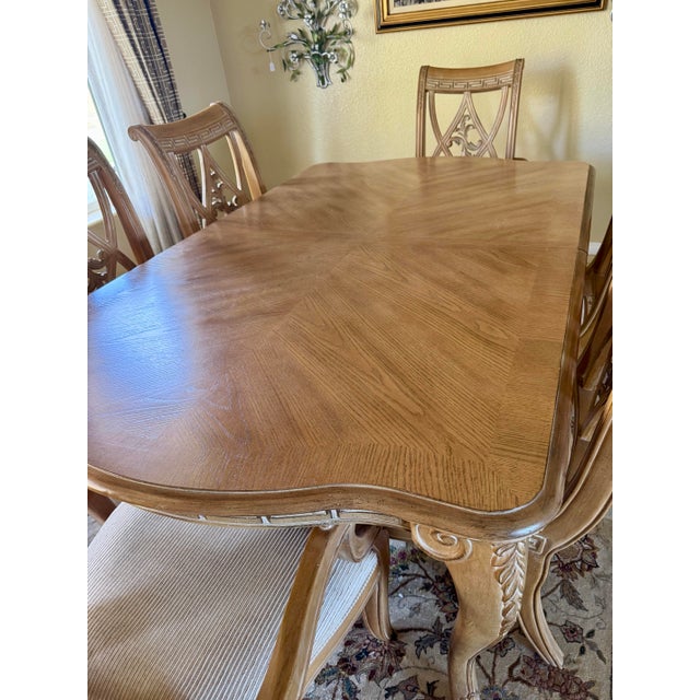 Tan Bernhardt Dining Table With 6 Chairs For Sale - Image 8 of 12