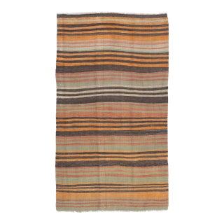 Vintage Circa 1940 Multicolor Turkish Flatweave Kilim Rug 3ft 2in X 5ft 7in For Sale