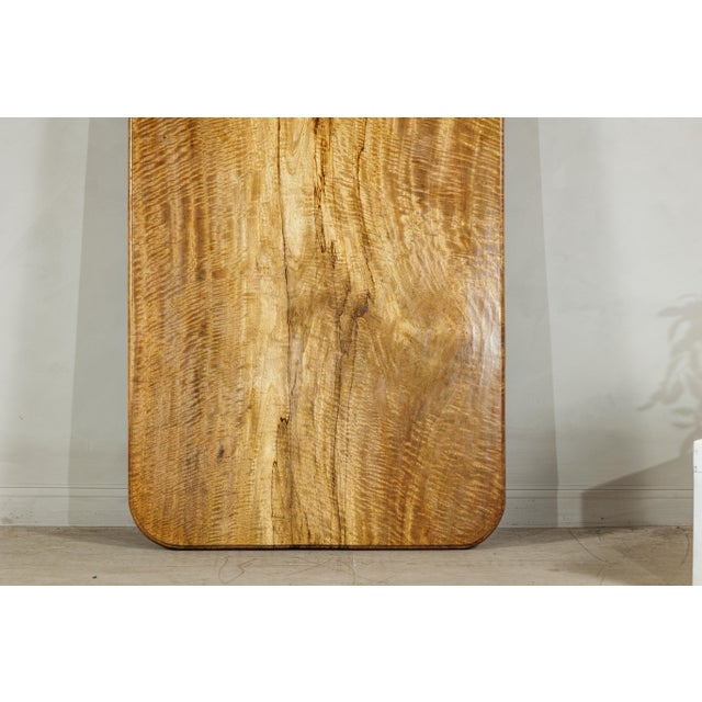 Late 20th Century Late 20th Century Large Custom Mango Wood Table Top with Striking Grain Pattern For Sale - Image 5 of 18