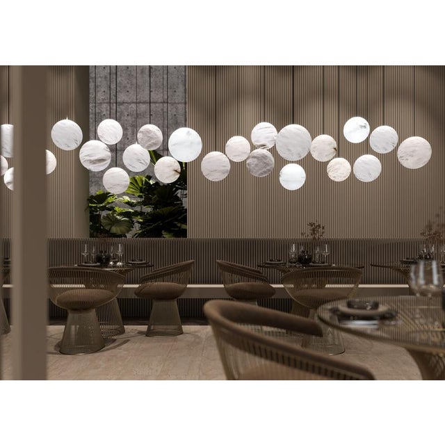 Moon 32 Pendant Lamp by United Alabaster For Sale - Image 12 of 14