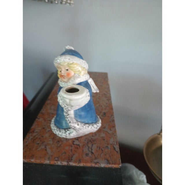 Vintage 1975 Goebel Hummel W. Germany Blue Winter Angel Candle Holder Ceramic Figurine This Goebel Hummel angel candle...