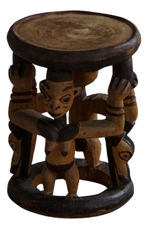 Mid-20th Century African Carved Hardwood Stool, 1950s