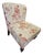Pale Yellow Floral Linen Slipper Chair For Sale